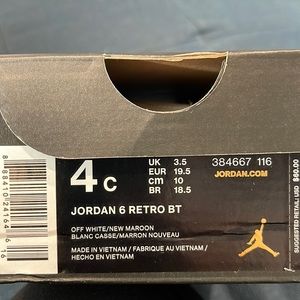 Jordan 6 retro bt 4c used